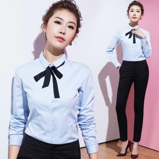 艾尚臣春季白衬衫女长袖韩版修身显瘦OL大码工作服职业衬衣工装 商品图3
