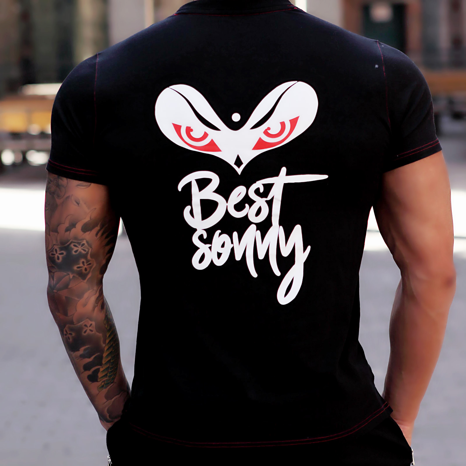 best sonny 新款男女高密度镂空绣花贴片黑白潮流t恤 至尊宝 原创潮牌