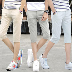 【服饰鞋包】。男式夏季新薄款运动透气七分休闲裤青年时尚修身男士男装裤子潮7