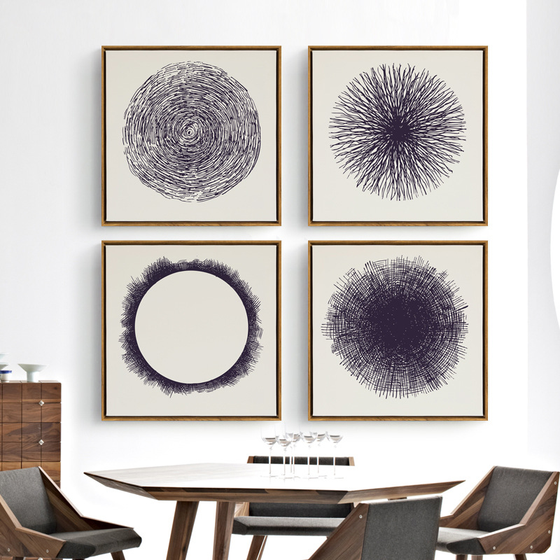 现代简约抽象圆形装饰挂画b009