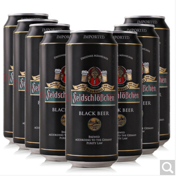 德国进口费尔德堡啤酒 大麦黑啤酒500ml