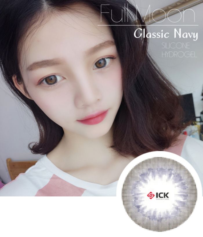 【硅水凝胶款】ick full moon classic navy(蓝) - 桔子正品美瞳网