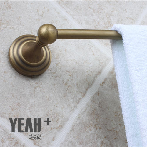 冶家复古全铜单杆毛巾杆，哑光复古铜色 商品图3