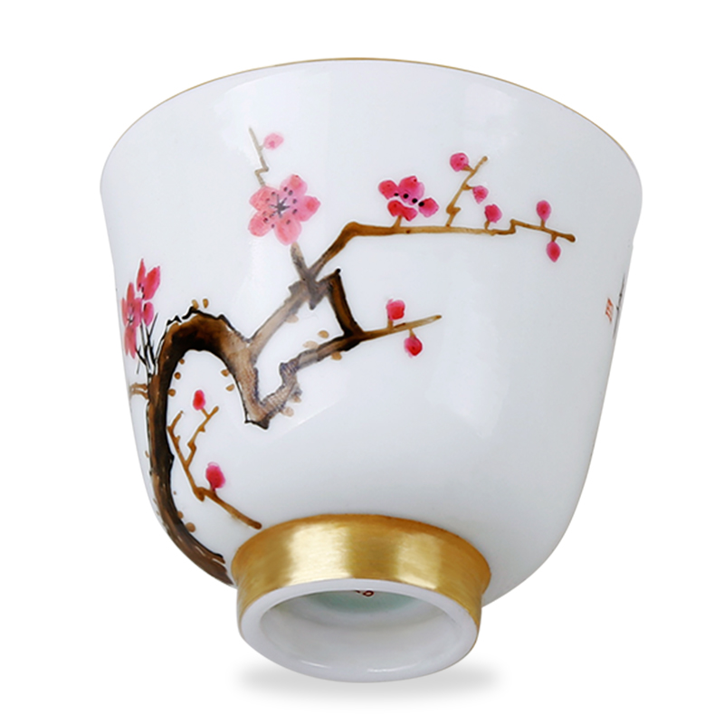 八马茶具|茶杯·陶瓷茶器.粉彩描金梅花杯