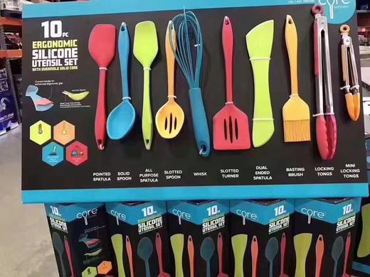 颜值控！Core Kitchen厨具硅胶10件套 抗热220度 商品图0