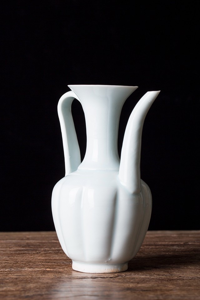 七易 白釉执壶 仿宋代点茶汤瓶