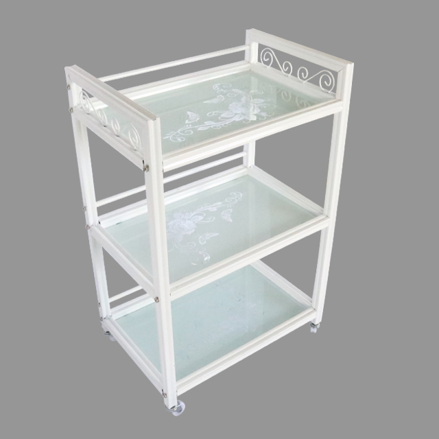 富瑞德m-6欧款钢化玻璃推车 白玻