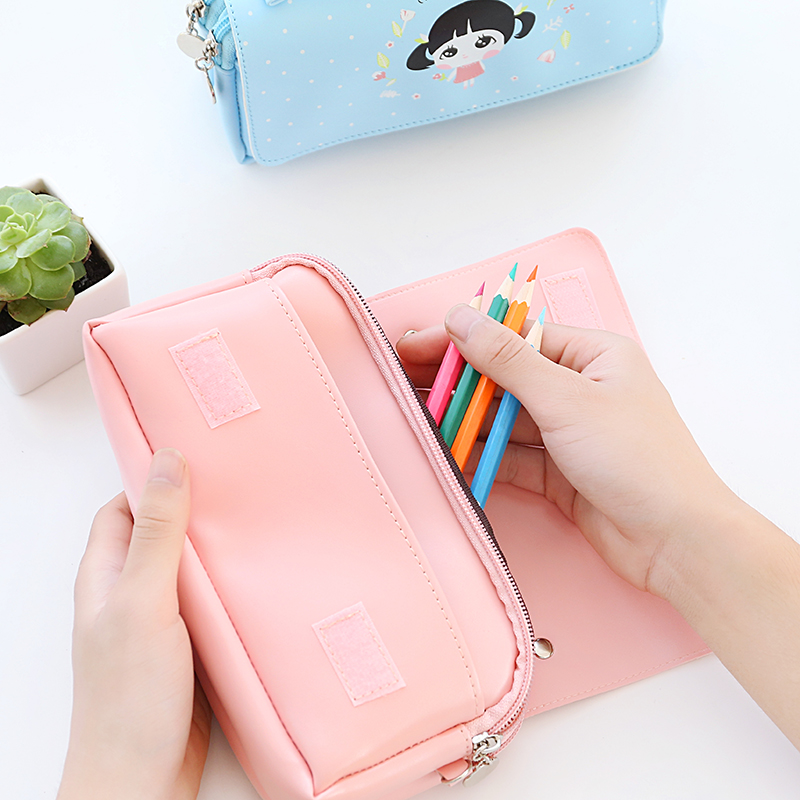 三年二班笔袋女韩国简约女生铅笔袋大容量文具袋学生创意文具盒