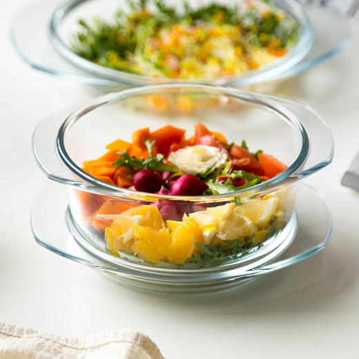 摩登主妇加厚钢化玻璃碗煲汤炖锅耐热带盖沙拉碗泡面碗大号煲汤碗1 商品图0