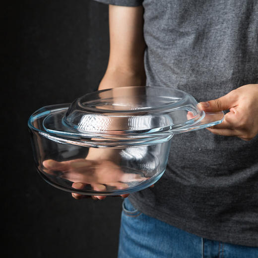 摩登主妇加厚钢化玻璃碗煲汤炖锅耐热带盖沙拉碗泡面碗大号煲汤碗1 商品图3