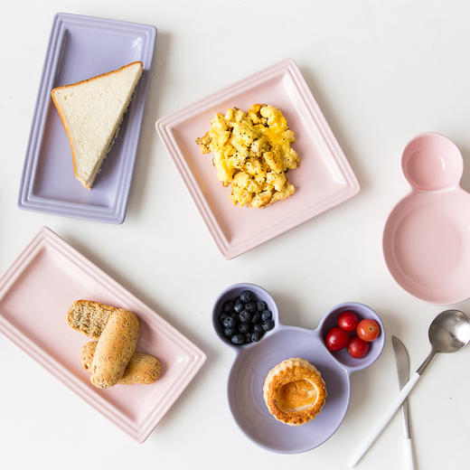 摩登主妇 西式彩色方形炻瓷盘 家用菜盘鱼盘 冷菜盘 色釉蛋糕盘1 商品图2