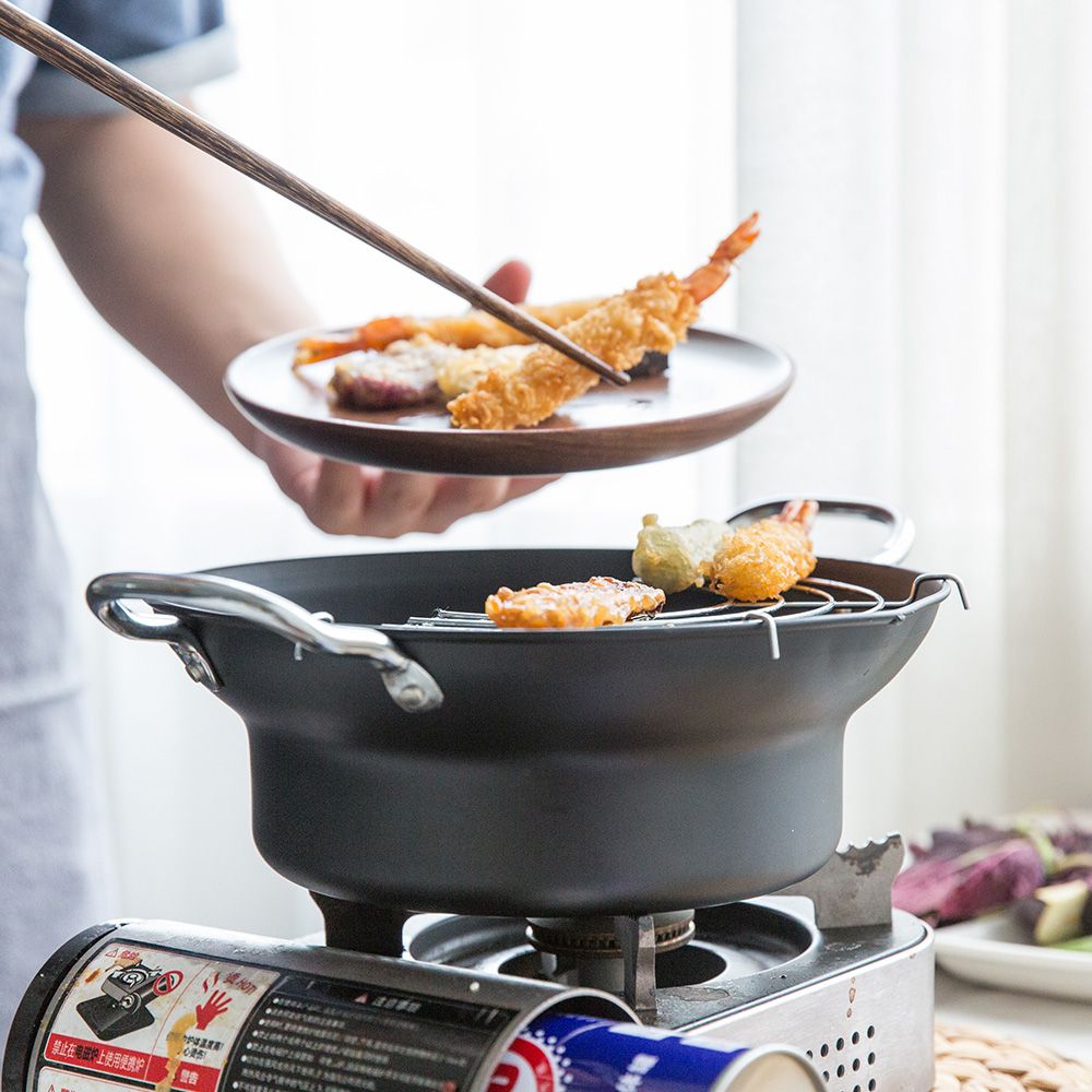 摩登主妇 日式厨房烹饪系列油炸锅 天妇罗油炸专用锅 家用小炸锅1