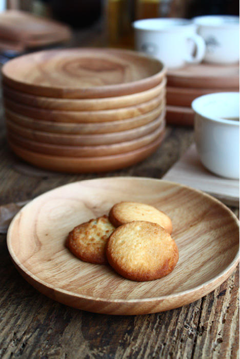 日式欧式原单实木原木托盘糕点盘 圆形小盘碟子杯垫餐盘子 蛋糕盘1 商品图2