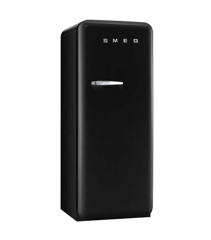 50s风格单门冷藏冰箱,带小冷藏室,黑色右手开门,14.
