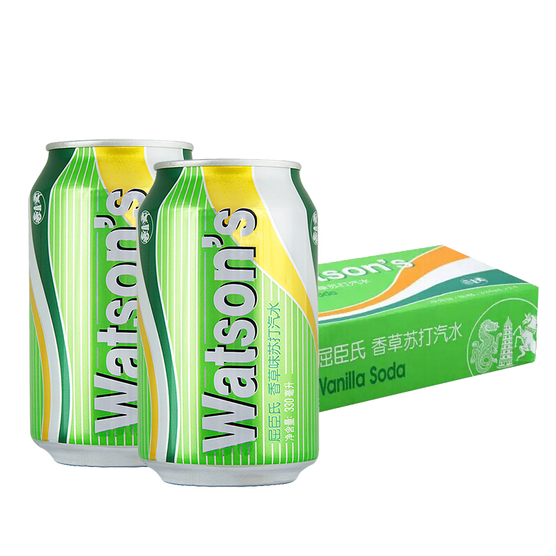 watsons/屈臣氏苏打水饮料 屈臣氏香草味苏打水330ml*24 /整箱水