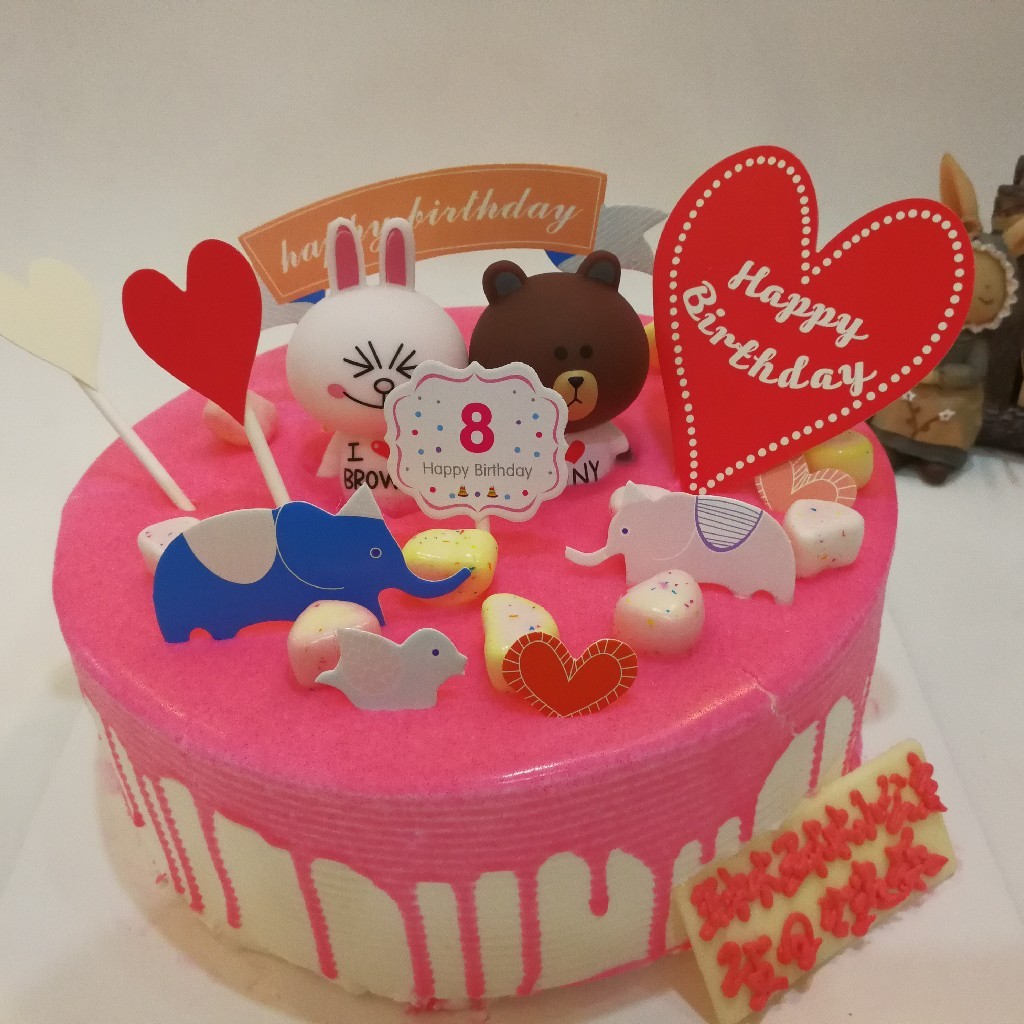 布朗熊哈尼熊粉红色