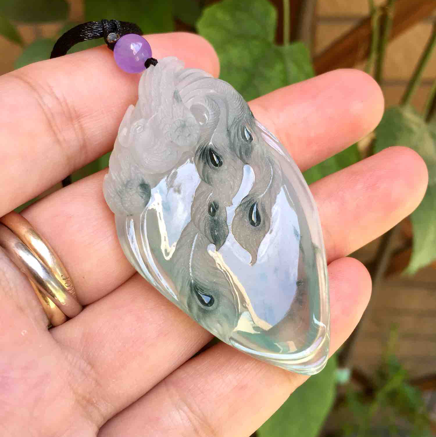 翡翠高冰种飘花凤凰,林双作品