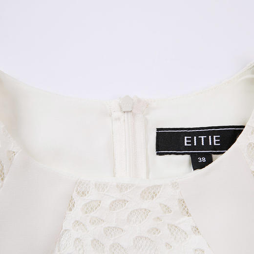 EITIE爱特爱夏季新款典雅淑女OL通勤拼接镂空透视蕾丝连衣裙5307059 商品图2