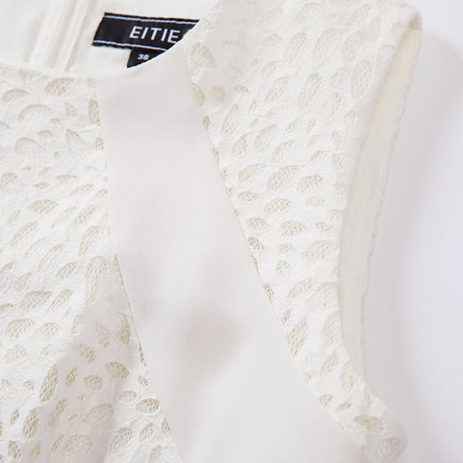 EITIE爱特爱夏季新款典雅淑女OL通勤拼接镂空透视蕾丝连衣裙5307059 商品图3