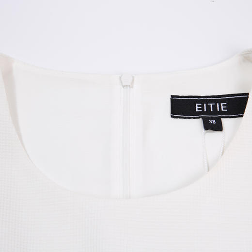 EITIE爱特爱商场同款夏季纯白拼接时尚气质短袖T恤上衣女5313014 商品图2