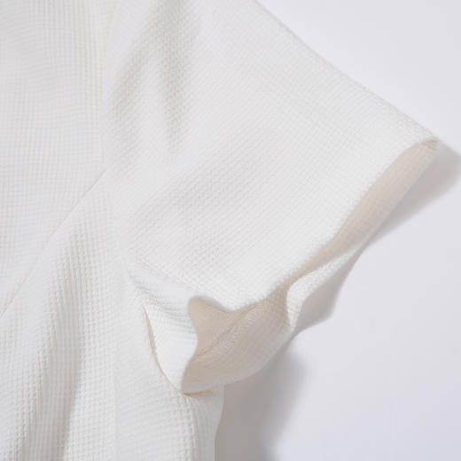 EITIE爱特爱商场同款夏季纯白拼接时尚气质短袖T恤上衣女5313014 商品图4