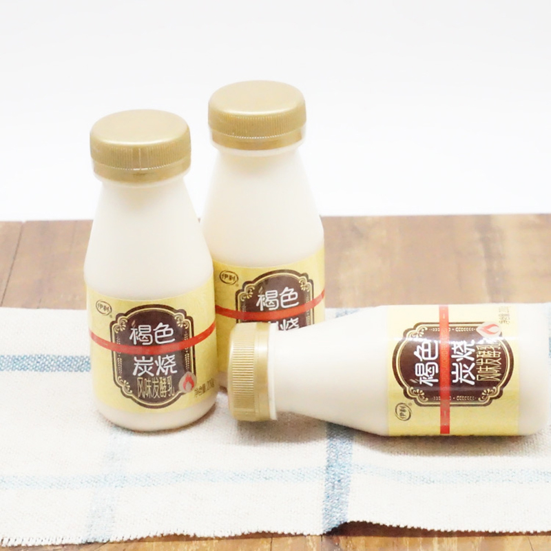 伊利褐色炭烧原味蒙古熟酸奶200g