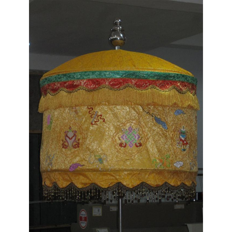 乾辰 绣品手持黄罗伞直径1m 高70cm 八吉祥 仙鹤伞 道教佛教用品