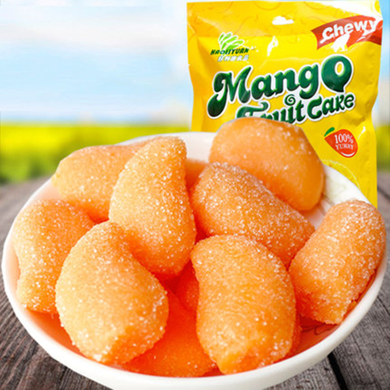 一件代发芒果味果糕500g水果软糖果儿童喜爱休闲零食品批发