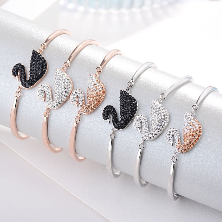 00 库存: 178469 件 颜色:  玫瑰金彩色天鹅手链,玫瑰金白天鹅手链