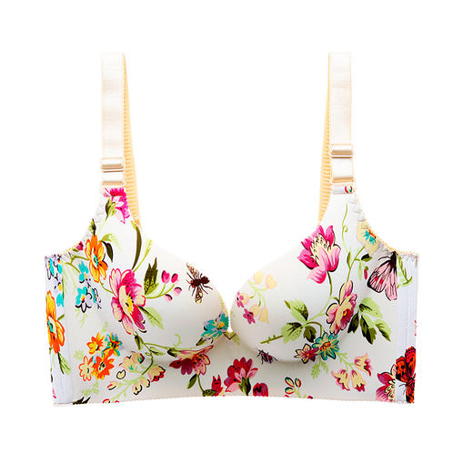 无钢圈调整型 润微 花朵精灵 9号杯 性感聚拢收副乳无痕文胸女