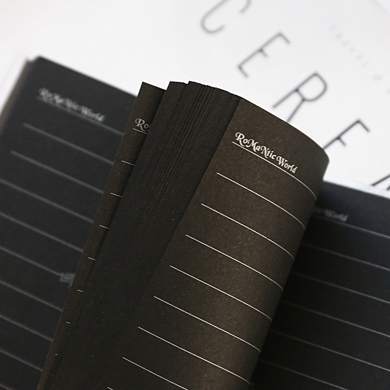 三年二班 笔记本文具小本子黑色内页胶套本记事本口袋本学生文具