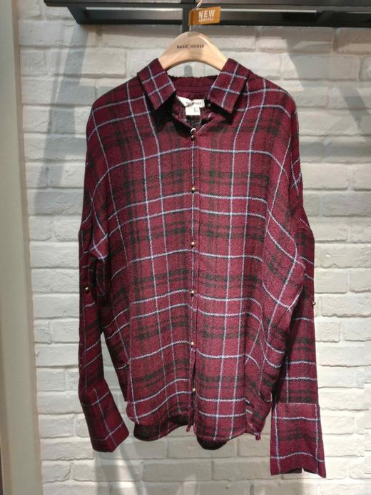 泰富百货四楼百家好 2017新品褶皱羊毛格子衬衫 HRWS621A 吊牌价598【待调整】 商品图0