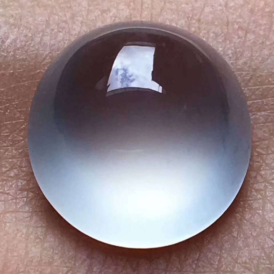 玻璃种蛋面,,种水一流,冰透老坑起荧光,品质佳