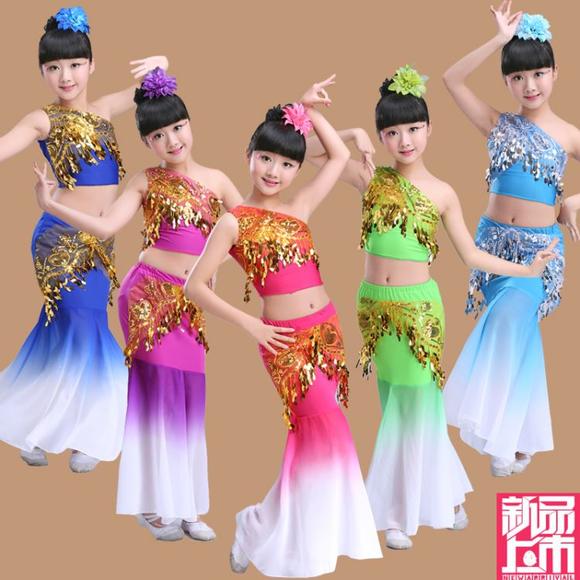 儿童傣族舞蹈服阿拉伯之夜彩云之南舞蹈表演服