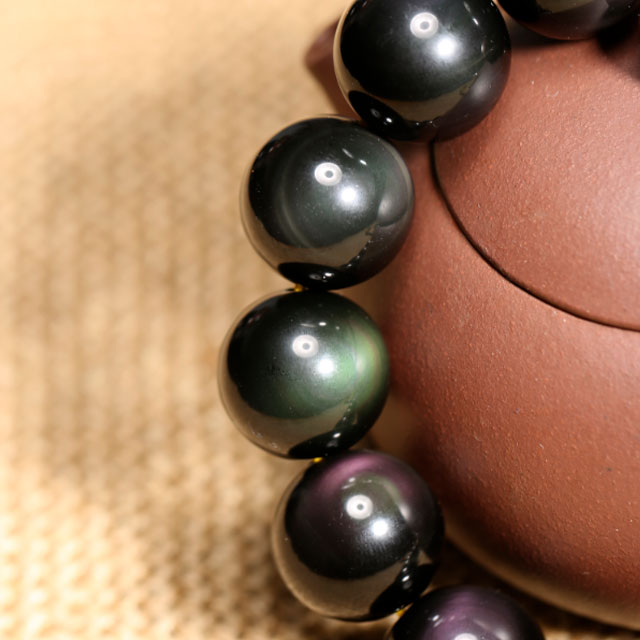 男款彩虹双眼黑曜石手持 20mm