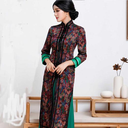 7348重磅真丝名族风修身两件套