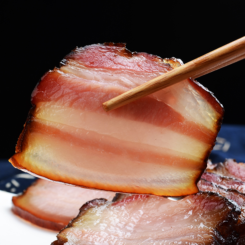 湖南烟熏五花腊肉50g(全黑)(称重产品确定重量后付款〉