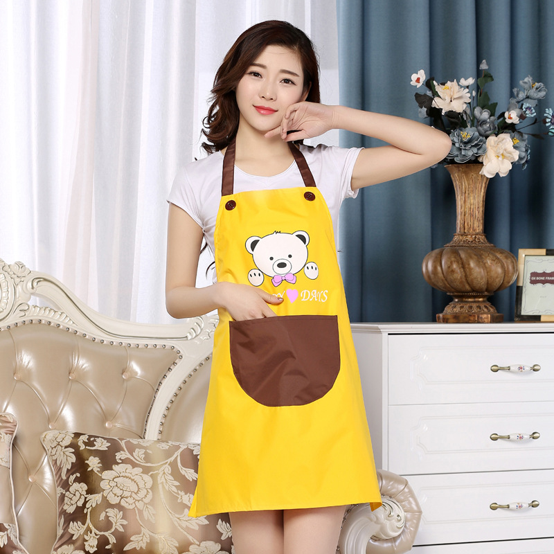 厂家批发新款定制logo防油污无袖吊带围裙 家居厨房餐厅防水围裙