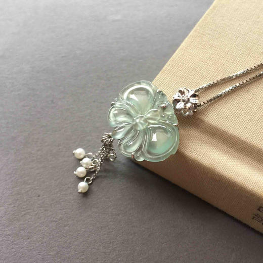 翡翠高冰到玻璃种蓝水蝴蝶吊坠 商品图2