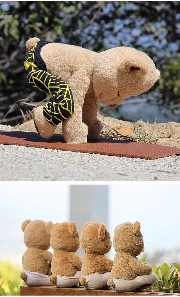 正版风靡欧美的瑜伽熊公仔meddy teddy内置高端软骨瑜伽泰迪包邮