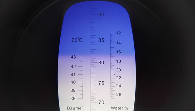 波美度已经超过测量表的最高刻度43