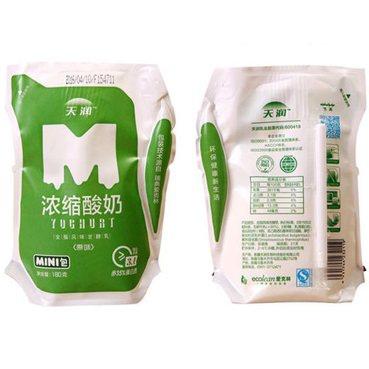 天润原味浓酸奶180g*12袋 商品图2