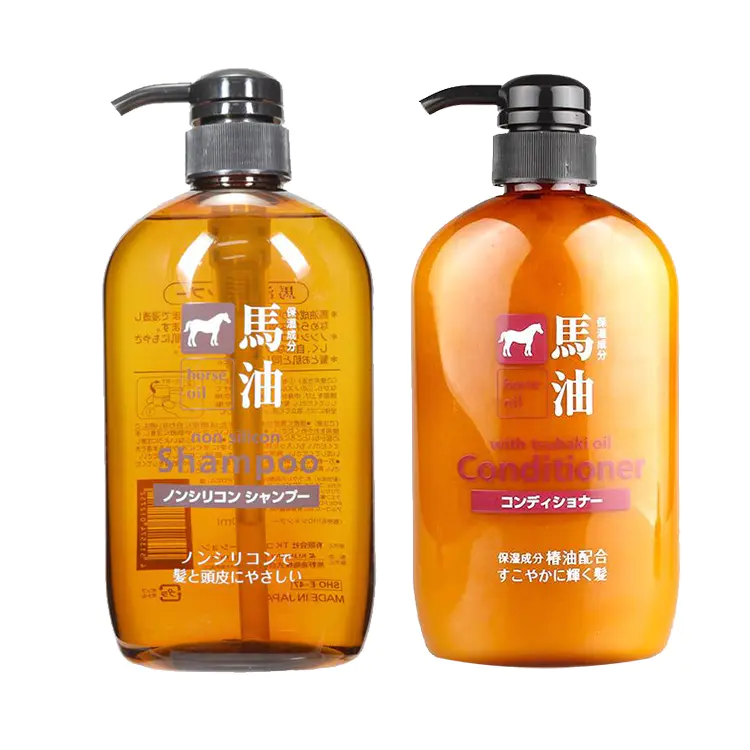 日本熊野油脂马油洗发护发套装洗发水600ml 护发素600ml