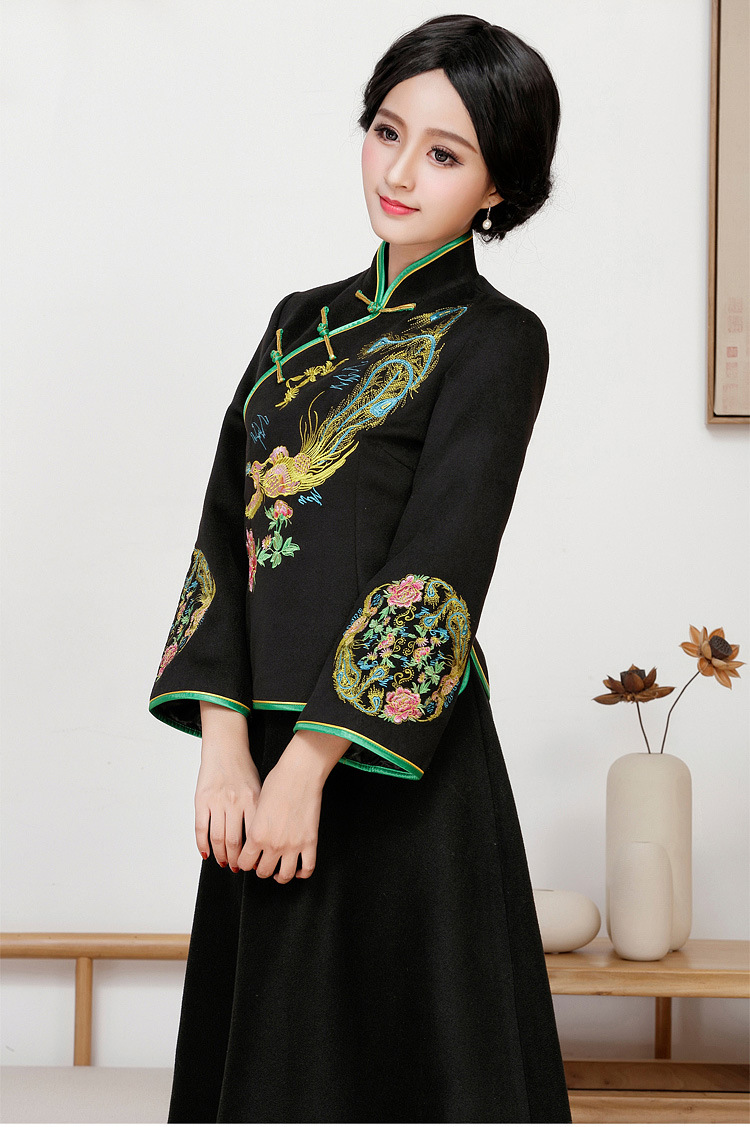 1697420民族风羊绒旗袍两件套