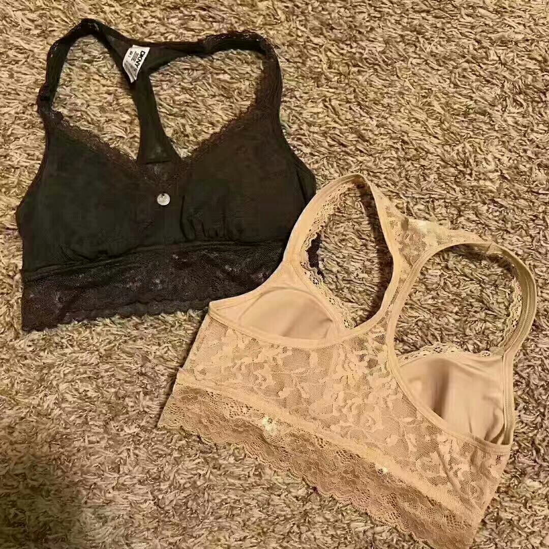 dkny蕾丝文胸两件套,y字型内衣 美国直邮