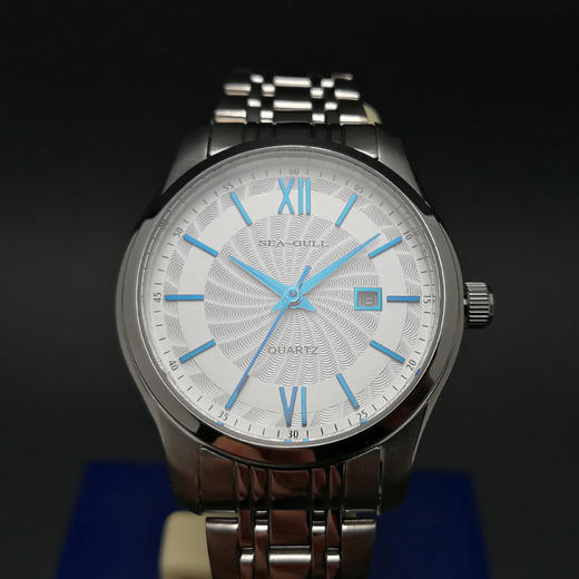 海鸥炫目蓝单历石英男女表e323l
