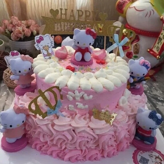蛋糕装饰 大号全套8款 hello kitty kt猫凯蒂猫情景蛋糕装饰摆件 带