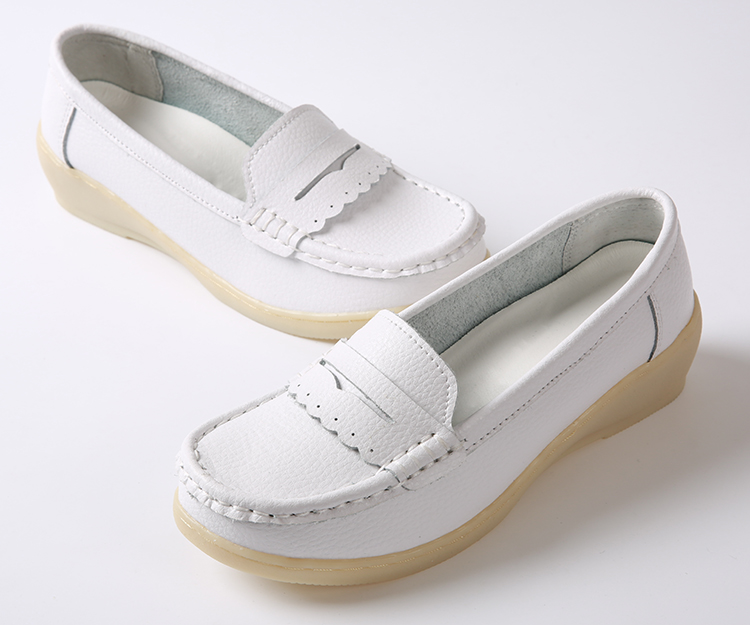 铂雅牛筋底护士鞋真皮工作鞋牛皮防滑耐磨牛筋 1603