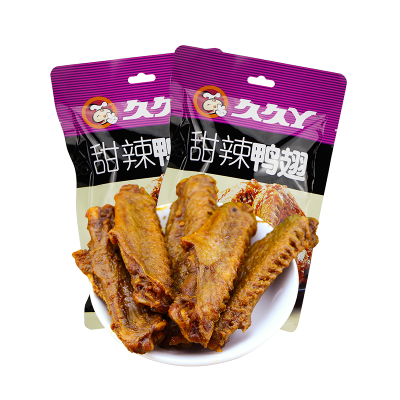 久久丫甜辣鸭翅 142g 内有独立包装