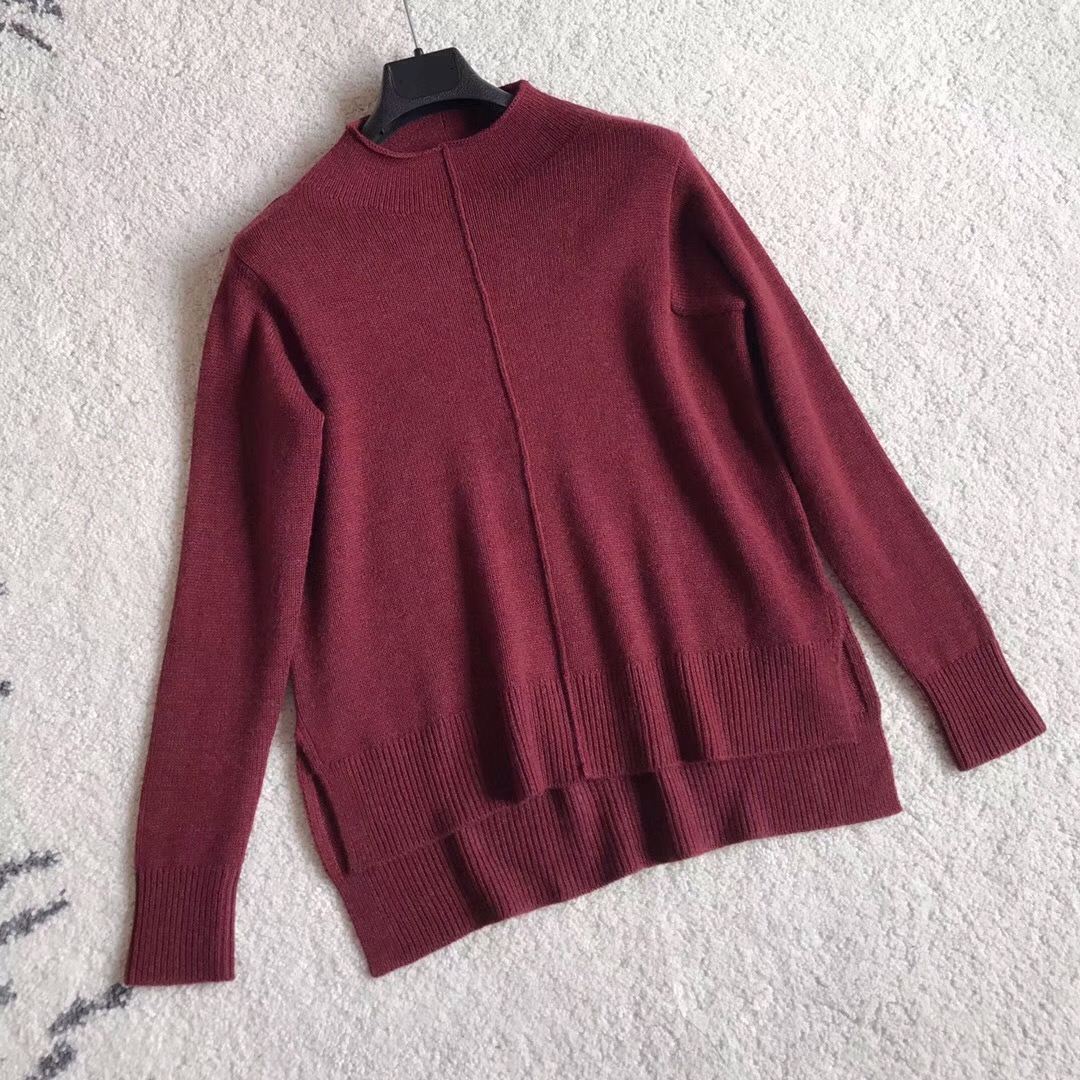 celine枣红针织毛衣